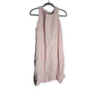 Tommy Bahama Womens Medium Pink Striped Sleeveless Linen Shift Dress Costal Cool